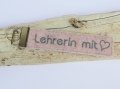 Schlüsselanhänger Lehrerin mit Herz  / (Variante) Filz rosa/ graue Schrift