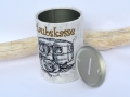 Bild 2 von Blechdose Spardose Camping Urlaubskasse Reisekasse  / (Farbve) braune Schrift