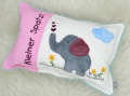 Bild 3 von Kissen Elefant rosa eisblau klein 35x23cm  / (Variante) mit Name des Kindes