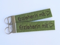 Schlüsselanhänger Erzieherin mit Herz  / (Farbe) maigrün/ dunkelbraune Schrift