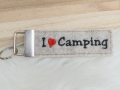 Schlüsselanhänger Filz Camping  / (Variante) sand/schwarze Schrift