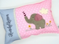 Bild 3 von Kissen Elefant mit Name  / (Variante) rosa/grau